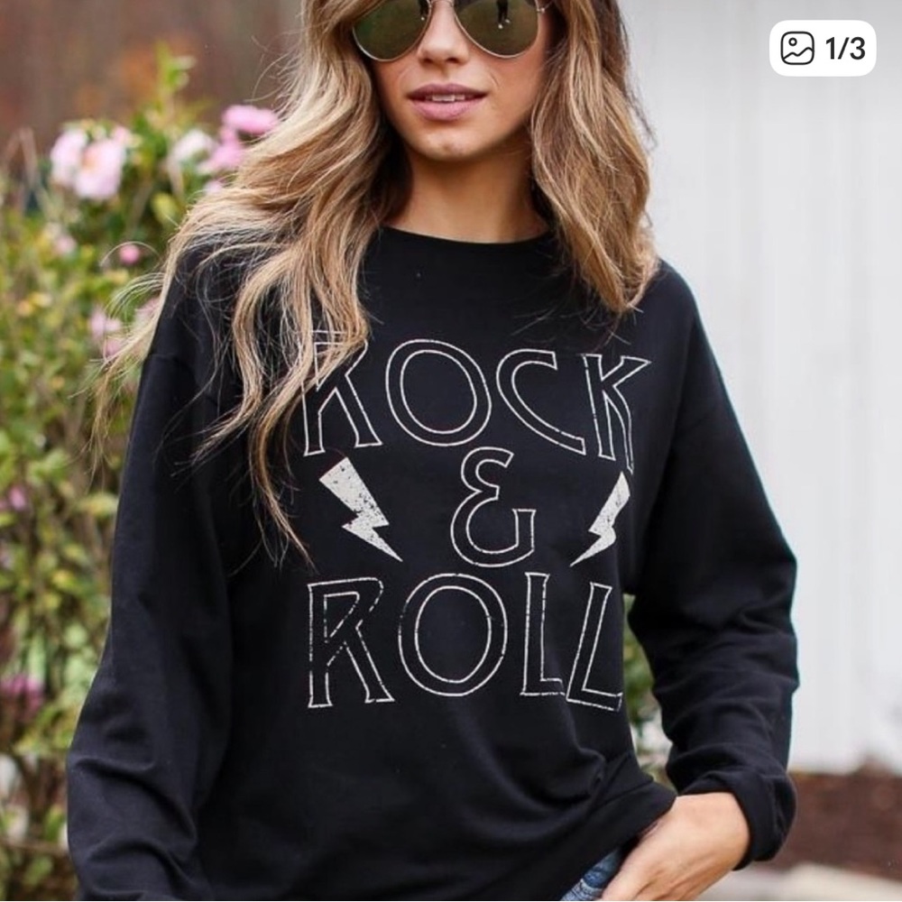 Dress Up Black Rock & Roll Pullover Sweatshirt